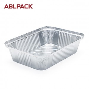 2001ML  67.6 oz Rectangular Big Aluminum Foil Loaf Container for salad/cake/pie/cookies