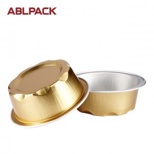 50Aml lacquer disposable aluminum foil cupcake muffin pudding caramel baking cup colored aluminum foil pans with lids