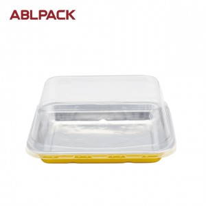 298ml Rectangular Catering Aluminium Foil Food Container alu foil thermoform cup aluminum foil pans with pet lid