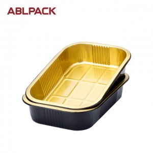 1050ml Restaurant printed embossed logo oven able microwave able disposable coated smooth wall Aluminum Foil Pan