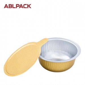 50ML/1.7oz AP050D Gold Color Foil Pans With Sealing Foil Lids Custom Small Capacity Aluminum Foil Container