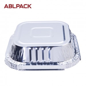 12oz disposable bakery tray aluminium trays made of pet Disposable Square Wrinklewall Aluminum Foil Food Tray