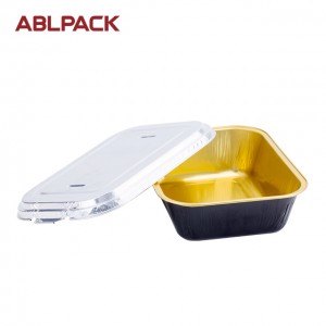 ABL 280ml Smooth Wall Disposable Aluminum Foil Container Tray Lunch Box For Food Packaging