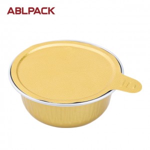 50ML/1.7oz AP050D Gold Color Foil Pans With Sealing Foil Lids Custom Small Capacity Aluminum Foil Container