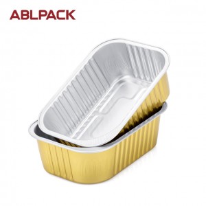 ABL 650ml Smooth Wall Disposable Aluminum Foil Container Tray Lunch Box For Food Packaging