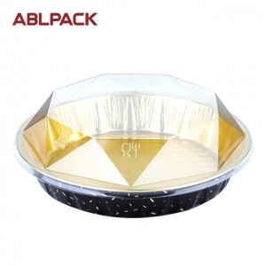 1250ml Round shape aluminum foil food container, aluminum foil colored containe