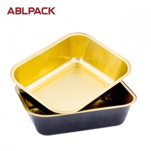 ABL 280ml Smooth Wall Disposable Aluminum Foil Container Tray Lunch Box For Food Packaging