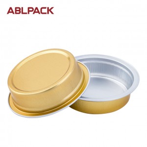 35ml 1.2oz Gold Sauce Jar Sealing Aluminum Foil Container cake cup with lid disposable aluminum foil plates