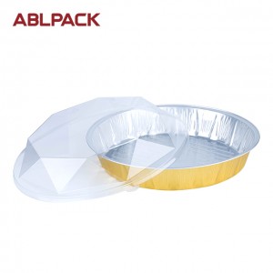 1500ml Gold color aluminum foil food containers with dome lid