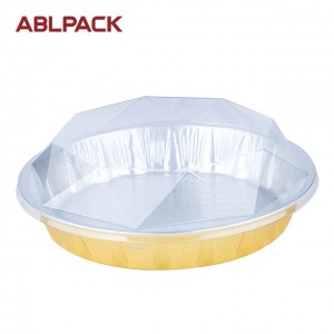 1500ml Gold color aluminum foil food containers with dome lid