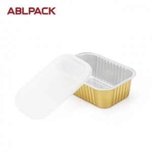 ABL 650ml Smooth Wall Disposable Aluminum Foil Container Tray Lunch Box For Food Packaging