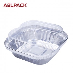 12oz disposable bakery tray aluminium trays made of pet Disposable Square Wrinklewall Aluminum Foil Food Tray