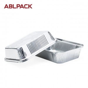 2001ML  67.6 oz Rectangular Big Aluminum Foil Loaf Container for salad/cake/pie/cookies