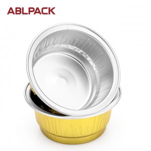 48ml black gold color new developed round shape cake cup alu foil container disposable baking containers for food grade