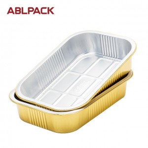 1050ml rectangle sealable foil container with lid for catering