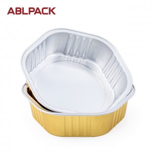 330ml Gold Sealing Catering Aluminum Foil Trays baking cup foil pan disposable smooth foil container for food