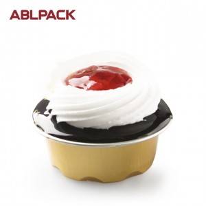 50Aml lacquer disposable aluminum foil cupcake muffin pudding caramel baking cup colored aluminum foil pans with lids