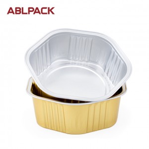 400ml 13.3oz Gold Sealing Catering Aluminum Foil Trays baking cup foil pan disposable smooth foil container for food