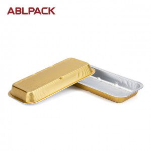 248ml Rectangular Catering Aluminium Foil Food Container alu foil thermoform cup aluminum foil pans with pet lid