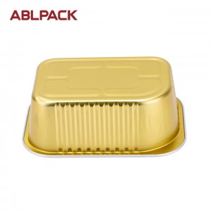 ABL 650ml Smooth Wall Disposable Aluminum Foil Container Tray Lunch Box For Food Packaging