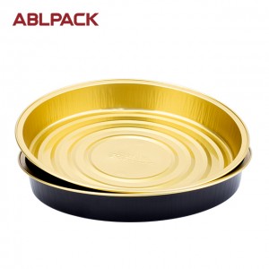 580ml 7” Aluminum foil smooth wall flat wall colored pizza pan tray container cupcake muffin pudding baking cup yogurt