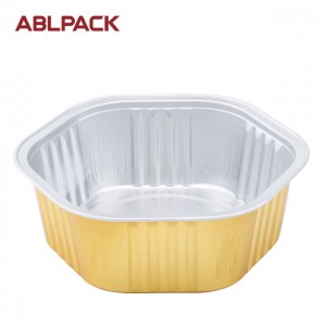 400ml 13.3oz Gold Sealing Catering Aluminum Foil Trays baking cup foil pan disposable smooth foil container for food