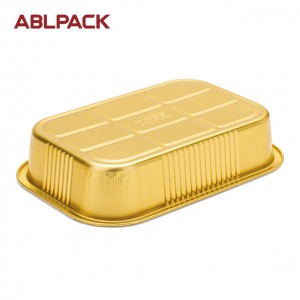 1050ml rectangle sealable foil container with lid for catering