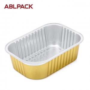 ABL 650ml Smooth Wall Disposable Aluminum Foil Container Tray Lunch Box For Food Packaging