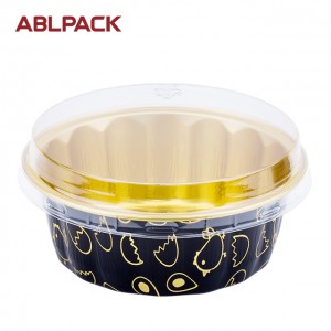 235ML breads baking mould egg tart cup with cover aluminum disposable soup takeaway containers for roast beef