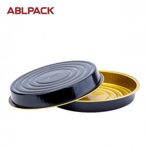 580ml 7” Aluminum foil smooth wall flat wall colored pizza pan tray container cupcake muffin pudding baking cup yogurt