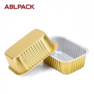 ABL 650ml Smooth Wall Disposable Aluminum Foil Container Tray Lunch Box For Food Packaging