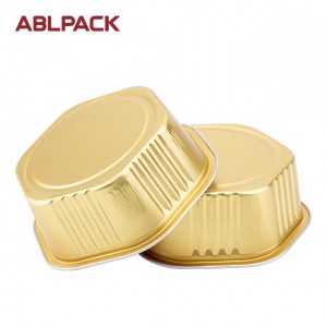 400ml 13.3oz Gold Sealing Catering Aluminum Foil Trays baking cup foil pan disposable smooth foil container for food