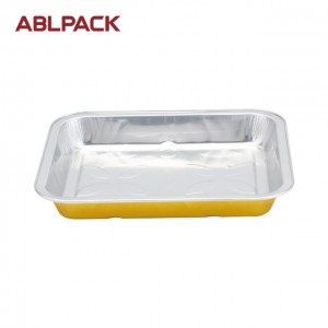 298ml Rectangular Catering Aluminium Foil Food Container alu foil thermoform cup aluminum foil pans with pet lid