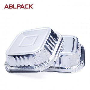 12oz disposable bakery tray aluminium trays made of pet Disposable Square Wrinklewall Aluminum Foil Food Tray