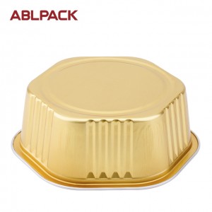 400ml 13.3oz Gold Sealing Catering Aluminum Foil Trays baking cup foil pan disposable smooth foil container for food