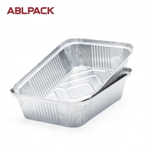 2001ML  67.6 oz Rectangular Big Aluminum Foil Loaf Container for salad/cake/pie/cookies