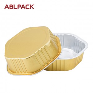 330ml Gold Sealing Catering Aluminum Foil Trays baking cup foil pan disposable smooth foil container for food