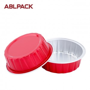 60ml small round baking containers airline food packaging baking cup foil pan foil container with dome lid