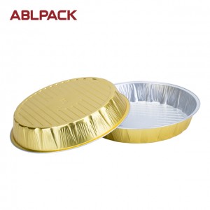 1500ml Gold color aluminum foil food containers with dome lid