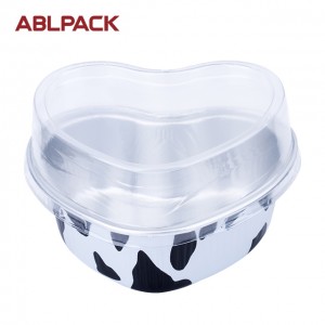 100ml Disposable Food Container, Pollution Free Aluminum Foil Container Smoothwall Foil Dish For Pet Food With Lid Cover AP100C