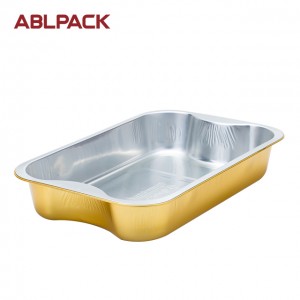 ABL 2080ML Disposable Round Aluminum Foil Pan Microwaveable Pastry Takeaway Food Container Baking Pack With Lids