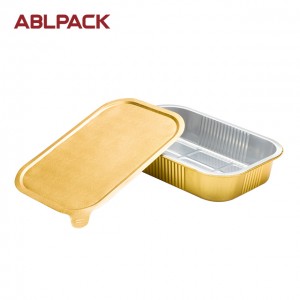 1050ml rectangle sealable foil container with lid for catering