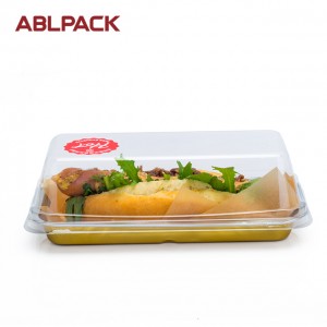 248ml Rectangular Catering Aluminium Foil Food Container alu foil thermoform cup aluminum foil pans with pet lid