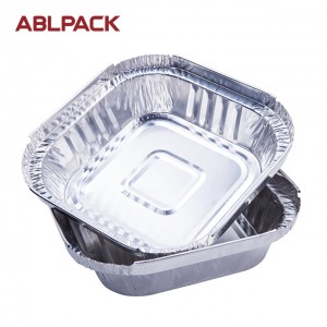 12oz disposable bakery tray aluminium trays made of pet Disposable Square Wrinklewall Aluminum Foil Food Tray