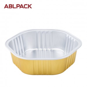 330ml Gold Sealing Catering Aluminum Foil Trays baking cup foil pan disposable smooth foil container for food