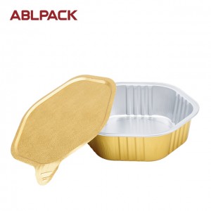 330ml Gold Sealing Catering Aluminum Foil Trays baking cup foil pan disposable smooth foil container for food