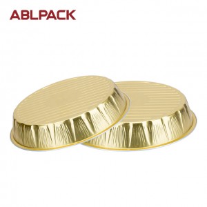 1500ml Gold color aluminum foil food containers with dome lid