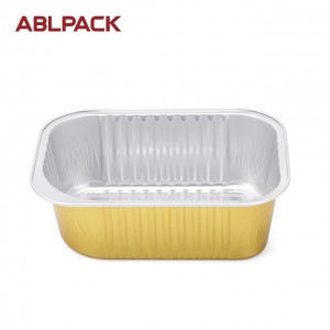 ABL 650ml Smooth Wall Disposable Aluminum Foil Container Tray Lunch Box For Food Packaging