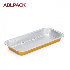 248ml Rectangular Catering Aluminium Foil Food Container alu foil thermoform cup aluminum foil pans with pet lid