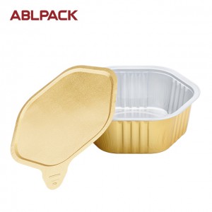 400ml 13.3oz Gold Sealing Catering Aluminum Foil Trays baking cup foil pan disposable smooth foil container for food